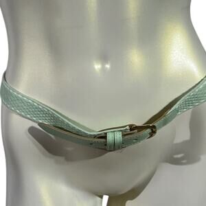 Vintage Seafoam Green Belt with White Stitching Size 12